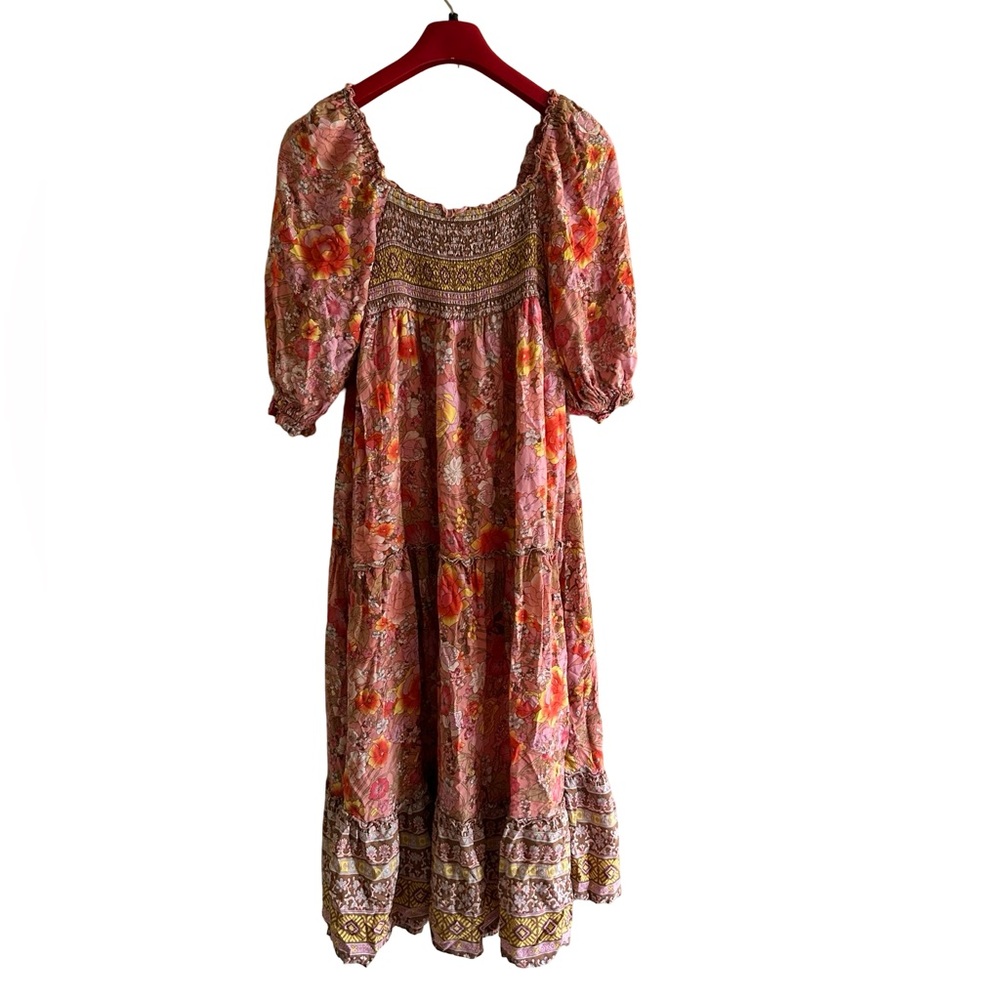 In Bloom Punk Floral Off Shoulder Boho Maxi Ruffle Dress Size Small - Picture 4 of 10
